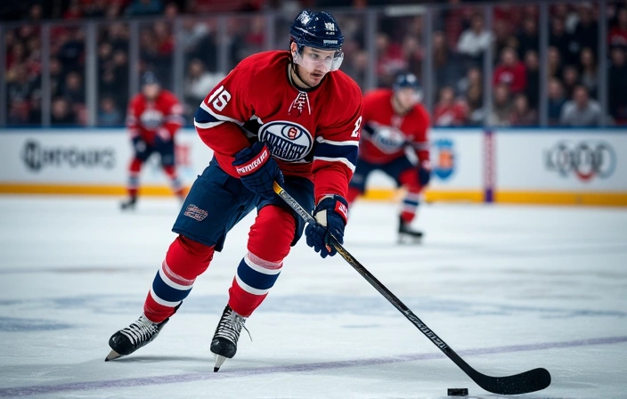 Ice hockey player in action