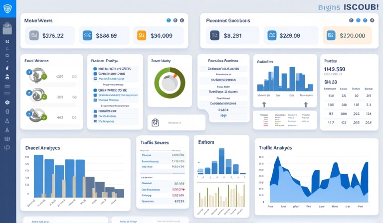 Data visualization showing website analytics with charts and graphs, representing user behavior.